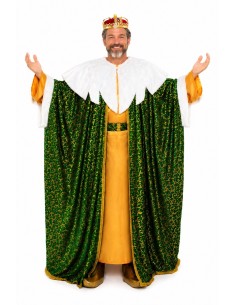 Fantasia de Rei Gaspar de alta qualidade, ideal para carnaval, festas temáticas e eventos especiais.